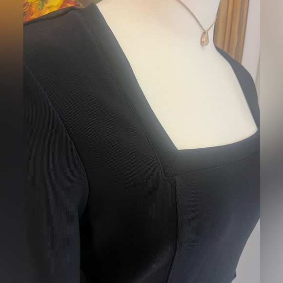 Boston Proper Black Square Neckline Top Size Small - Picture 3 of 6